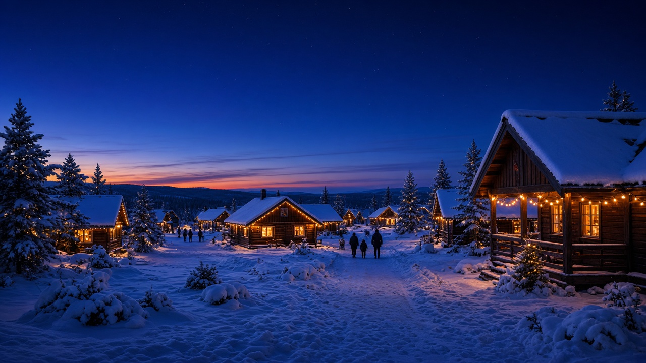 Village du Père Noël illuminé