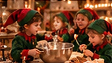 Des lutins pâtissiers mélangent une pâte