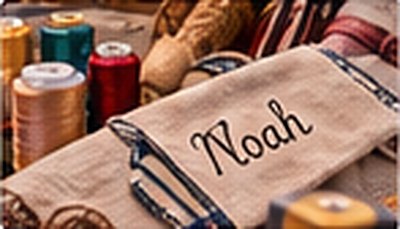 Une couverture brodée au prénom de Noah