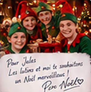 Photo dédicacée « Pour Jules, les lutins et moi te souhaitons un Noël merveilleux ! »