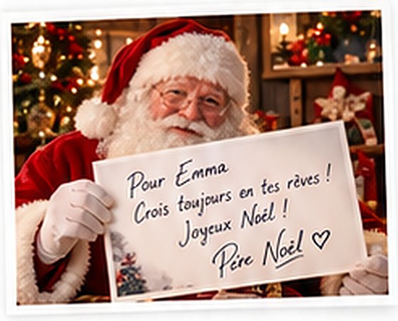 Exemple de photo dédicacée « Pour Emma, crois toujours en tes rêves ! »