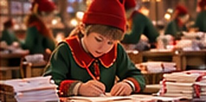 Un lutin écrit une réponse