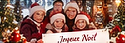 Carte Joyeux Noël avec une famille