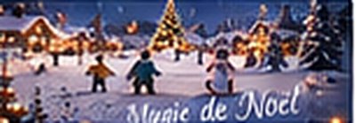 Carte Magie de Noël avec un village enneigé