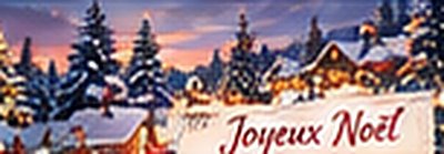 Carte Joyeux Noël avec un village enneigé