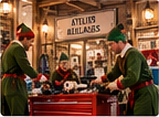 Les lutins réparent des jouets dans l’atelier