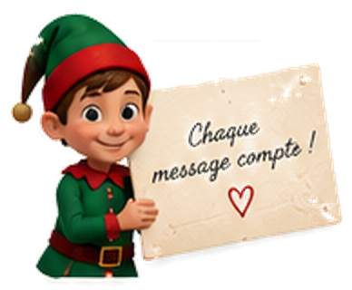Un lutin tient une pancarte : Chaque message compte !