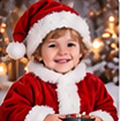Petit garçon déguisé en Père Noël