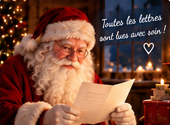 Le Père Noël lit une lettre : Toutes les lettres sont lues avec soin !