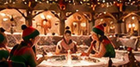 Les lutins autour d’un bain à remous