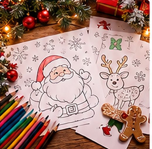 Des coloriages de Noël et des crayons