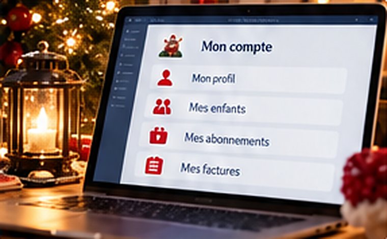 Écran Mon compte : profil, enfants, abonnements, factures
