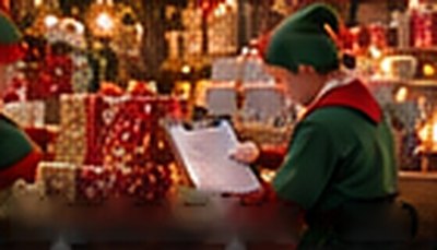 Un lutin prépare les colis pour le départ