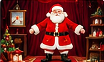 Le Père Noël debout dans son salon