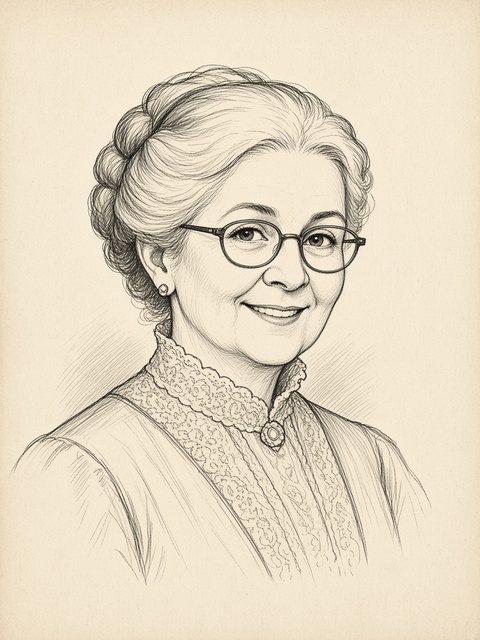 Portrait dessiné de la Mère Noël
