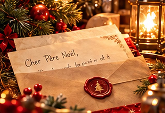 Une lettre « Cher Père Noël » scellée à la cire rouge