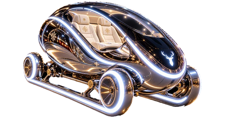 Le traîneau du futur en chrome et lumière