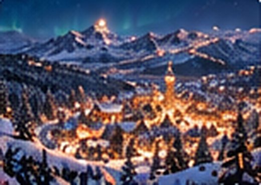 Le village du Père Noël vu depuis le belvédère