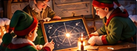 Des lutins étudient une carte du ciel