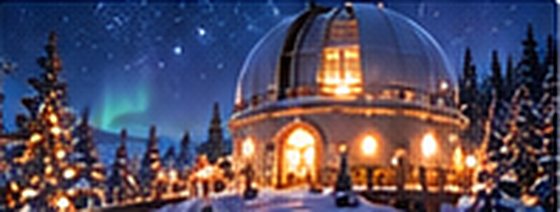 L’observatoire illuminé sous les aurores