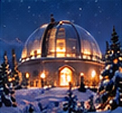 Le dôme illuminé la nuit