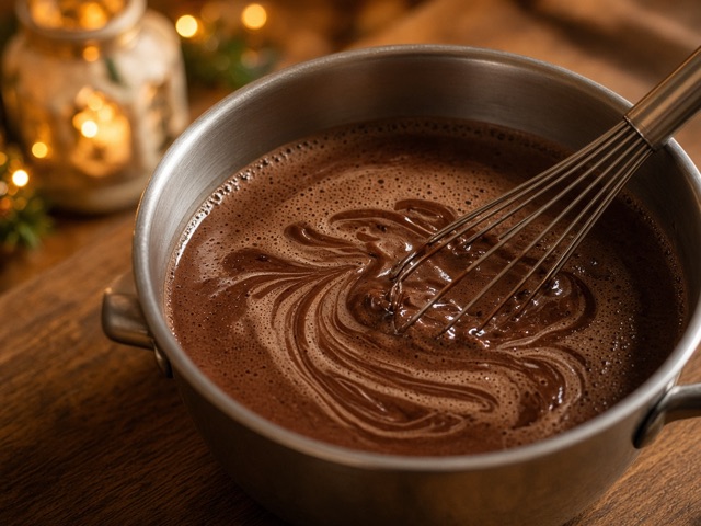 Fouetter, Chocolat chaud onctueux