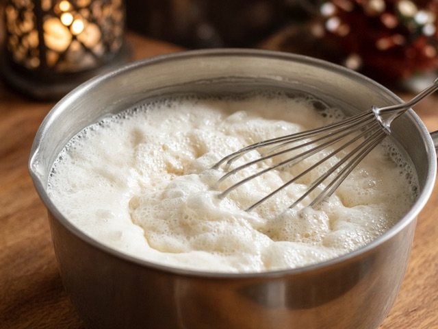 Fouetter, Mousse de lait à la cannelle