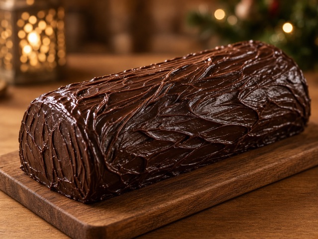 Finition, Bûche au chocolat
