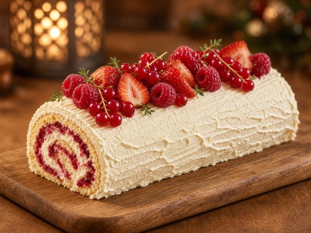 Décor, Bûche aux fruits rouges