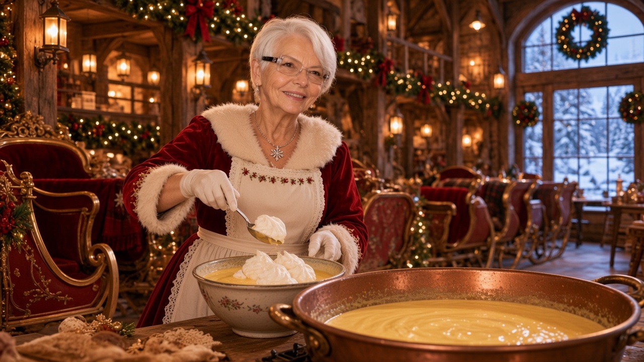 Île flottante, préparé par la Mère Noël