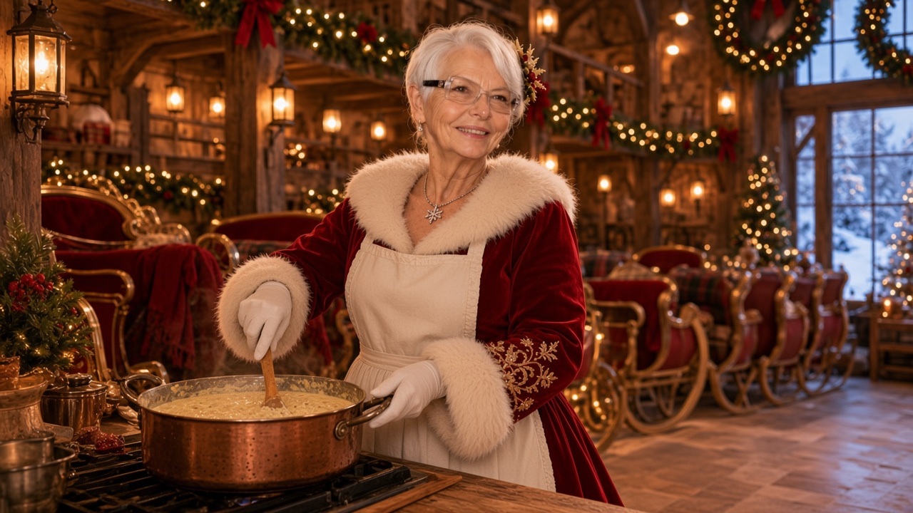Riz au lait à la cannelle, préparé par la Mère Noël