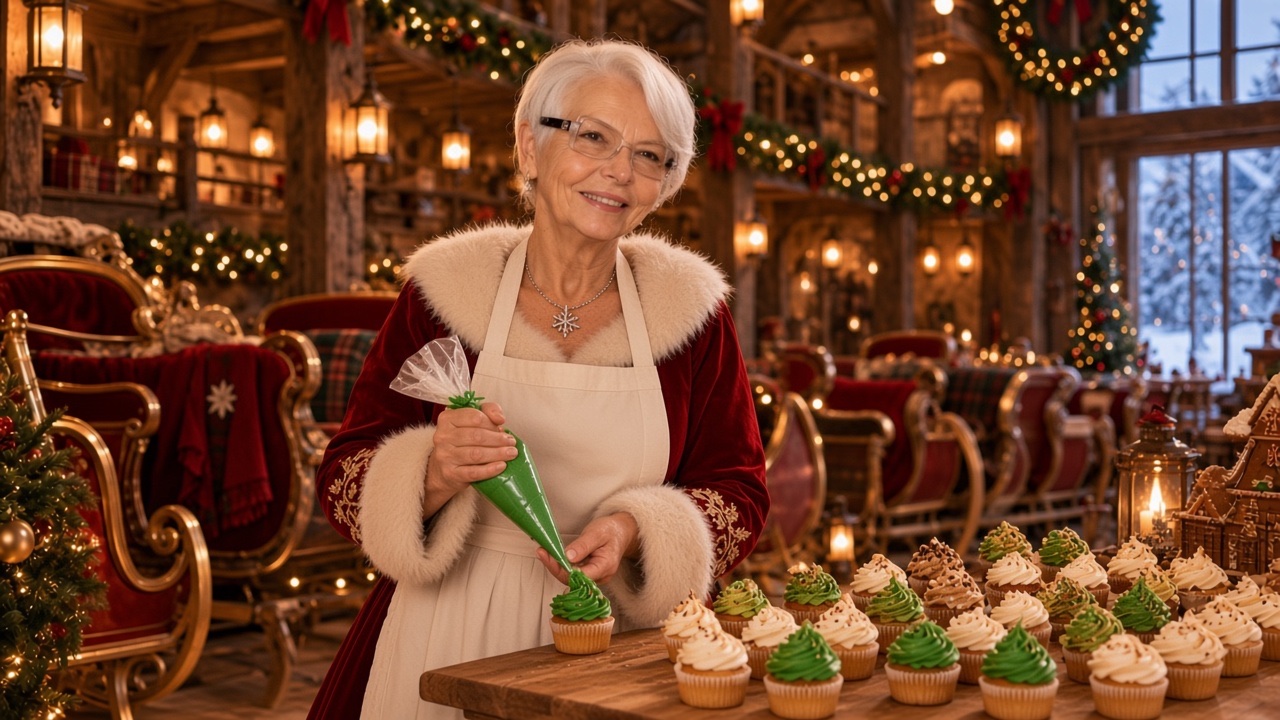Cupcakes sapin, préparé par la Mère Noël