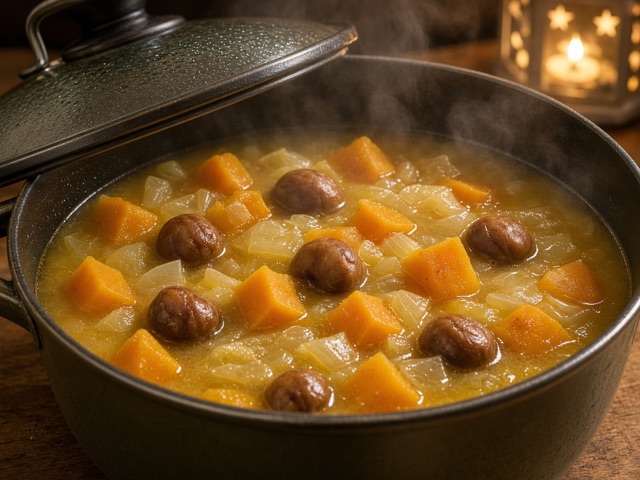 Mijoter, Velouté de potimarron aux châtaignes