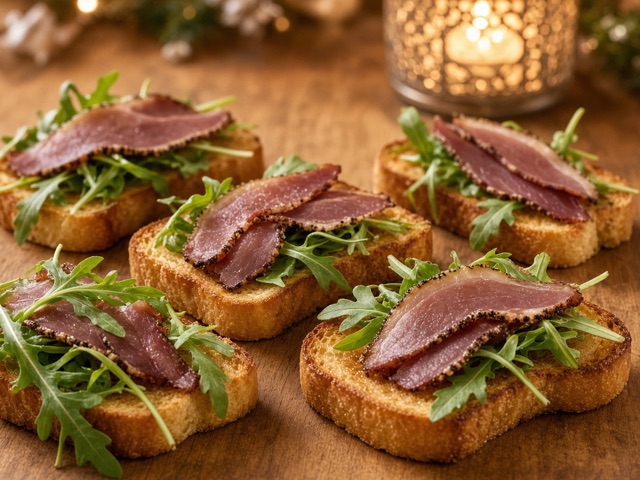 Garnir, Toasts au magret fumé
