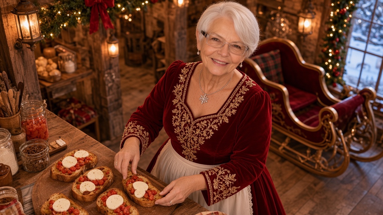Bruschetta de Noël, préparé par la Mère Noël