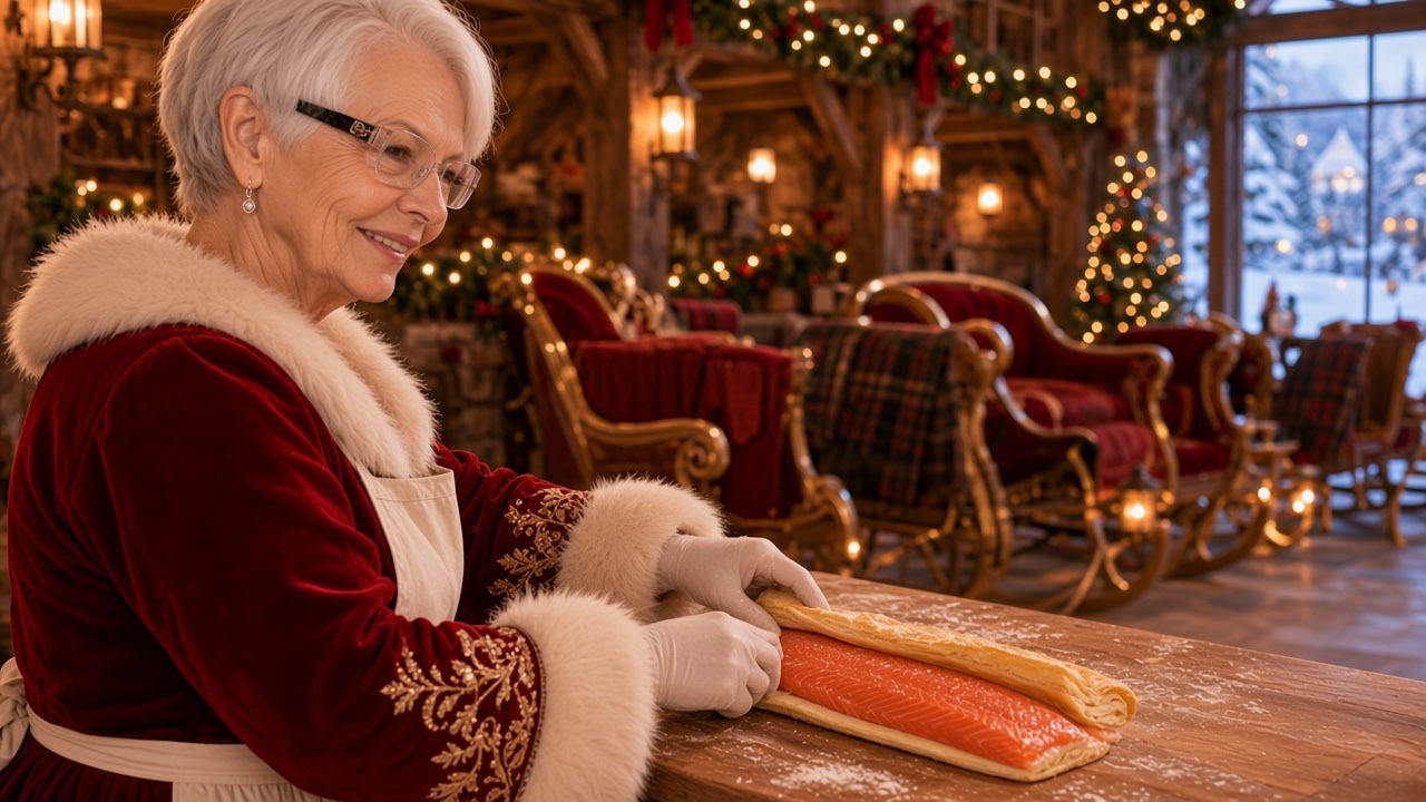 Saumon en croûte, préparé par la Mère Noël