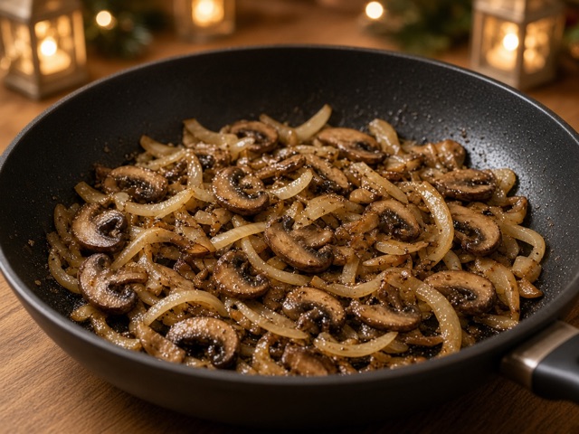 Poêler, Lasagnes aux champignons