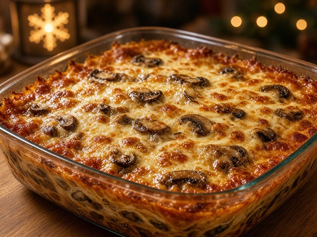 Gratiner, Lasagnes aux champignons