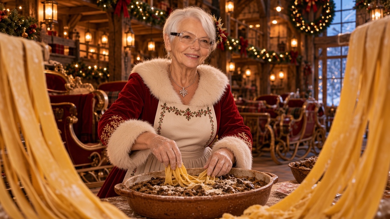 Lasagnes aux champignons, préparé par la Mère Noël