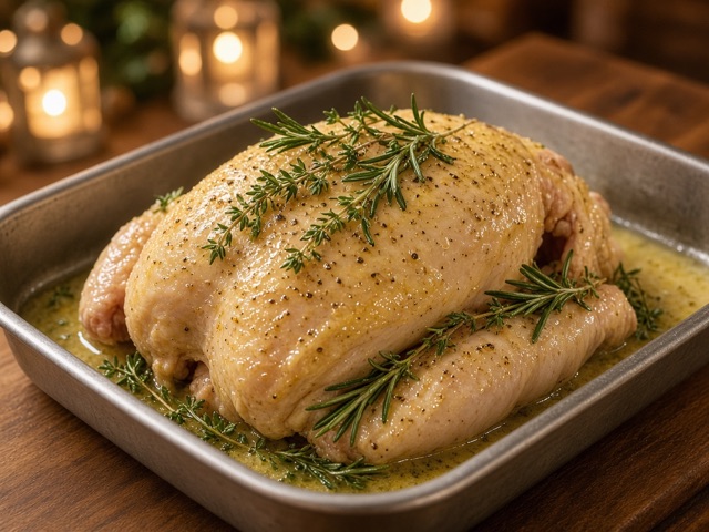 Herbes, Poulet rôti aux herbes