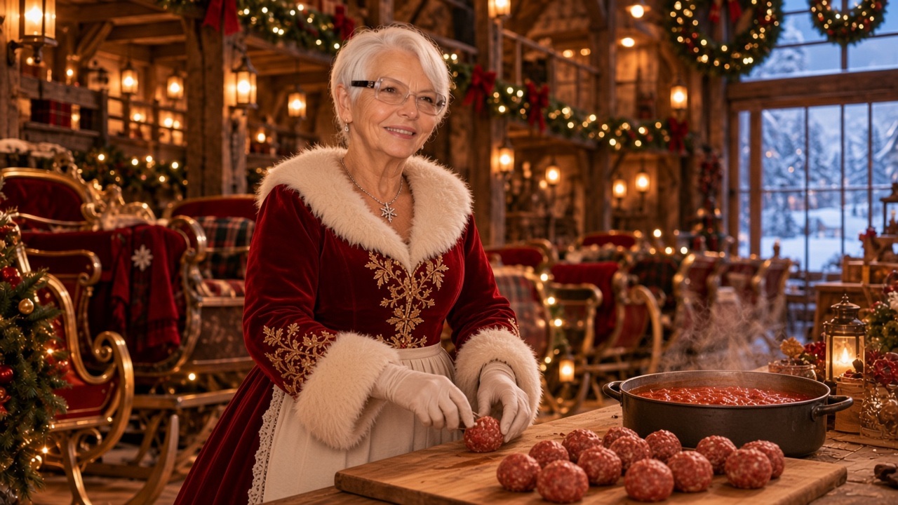 Boulettes sauce tomate, préparé par la Mère Noël