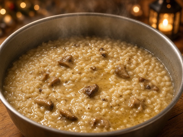 Mouiller, Risotto aux cèpes