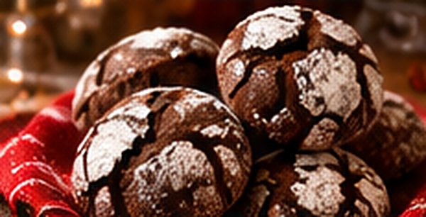 Craquelés au chocolat saupoudrés de sucre glace