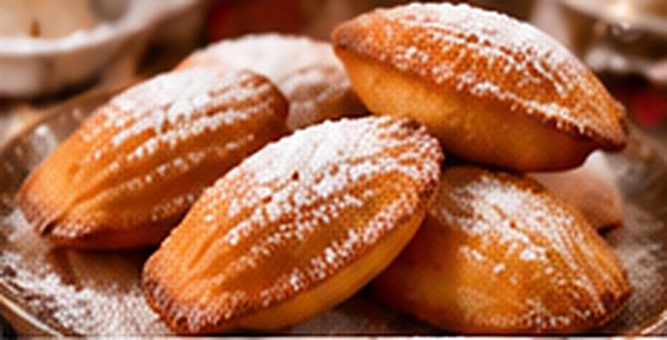 Madeleines de Noël dorées et sucrées