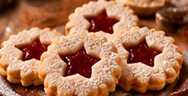 Sablés à la confiture en forme d'étoile