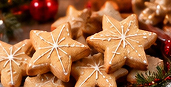 Sablés étoiles à la vanille décorés de glaçage blanc