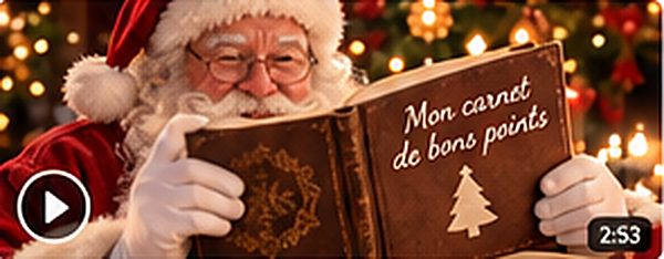 Le Père Noël tient son carnet de bons points