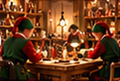 Des lutins au travail à leurs établis