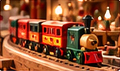 Un petit train rouge en bois