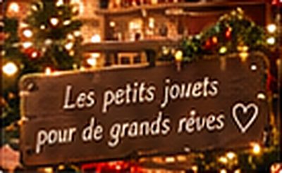 Panneau : Les petits jouets pour de grands rêves